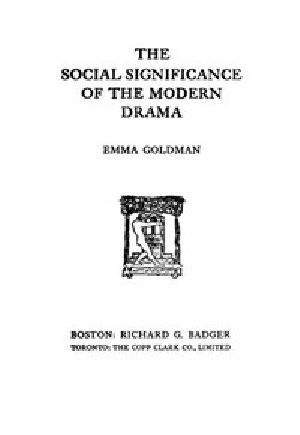 [Gutenberg 43490] • The Social Significance of the Modern Drama